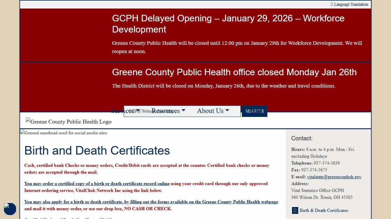 Birth and Death Certificates